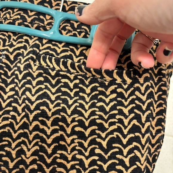 Anthropologie Cartonnier Black Brown Pants Size 8 Motif Ankle Spring Preppy - Picture 6 of 14